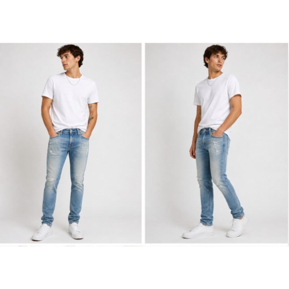 Scotch & Soda Slim Fit Jeans Men’s 31x32 Light Wash Distressed Denim